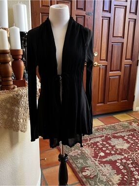 Black Women's Open-Front Cardigan Sweater